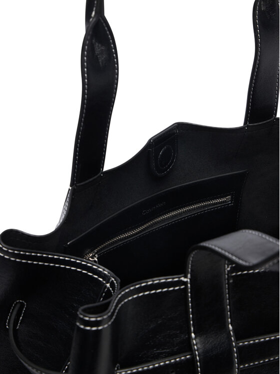 Calvin Klein Torebka Calvin Klein Buckle Medium Work Tote LV04F3549G Czarny