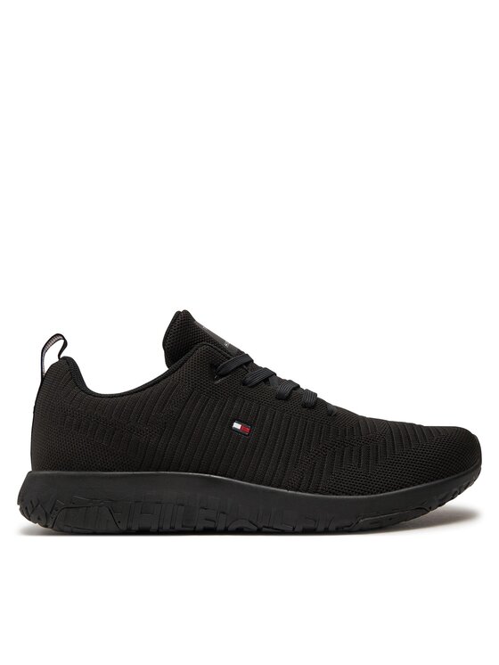 Tommy Hilfiger Сникърси Tommy Hilfiger Corporate Knit Rib Runner FM0FM02838 Черен