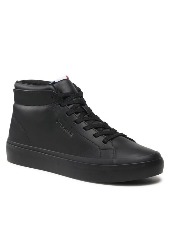 Tommy Hilfiger Tenisice Tommy Hilfiger Prep Vulc High Leather FM0FM04172 Crna