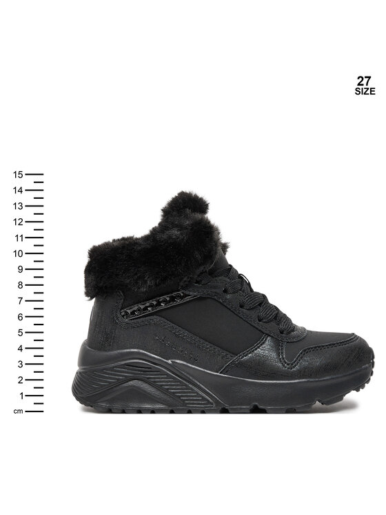 Skechers Īsie zābaki Skechers Uno Lite - Comfurt Collar 310396L/BBK Melns