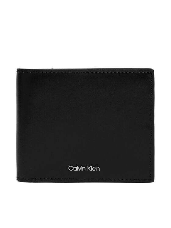 Calvin Klein Denarnica Calvin Klein Raised Ew Bill Fold W/ Coin LV04D1163G Črna