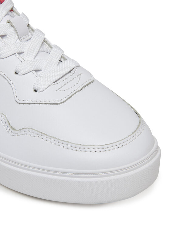 Tommy Hilfiger Laisvalaikio batai Tommy Hilfiger Essential Elevated Court Sneaker FW0FW08680 Balta