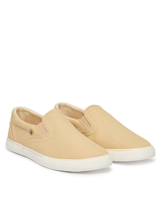 Tommy Hilfiger Гуменки Tommy Hilfiger Th Low Profile Slip On FW0FW09103 Бежов