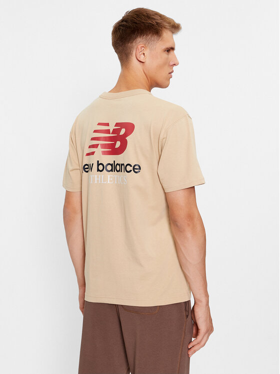 New Balance New Balance Marškinėliai Athletics Remastered Graphic Cotton Jersey Short Sleeve T-shirt MT31504 Ruda Regular Fit