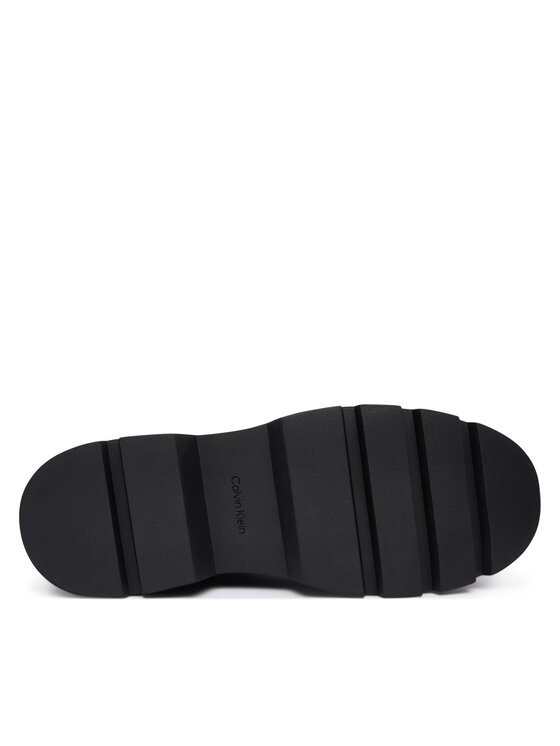 Calvin Klein Členková obuv s elastickým prvkom Calvin Klein Lugged Chelsea Boot Matt Lth HM0HM02445 Čierna