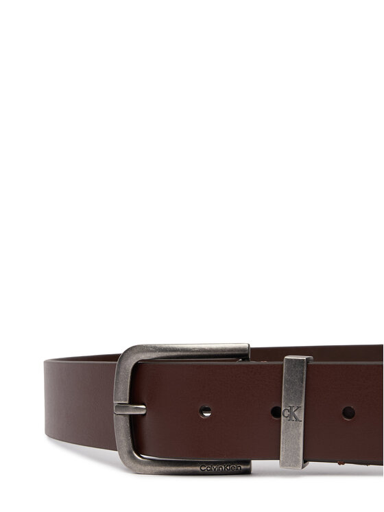 Calvin Klein Pasek Calvin Klein Seasonal Logo Tumbled 35Mm Fixed LV04D7128G Brązowy