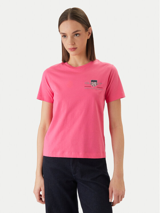 Gant Gant Póló 4200277 Rózsaszín Regular Fit