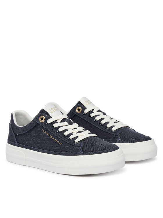 Tommy Hilfiger Tenis superge Tommy Hilfiger Th Foxing Platform Washed Canvas FW0FW09172 Modra