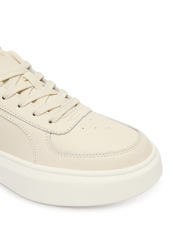 Tommy Hilfiger Sneakers Tommy Hilfiger Shiny Leather Platform Sneaker FW0FW09364 Écru