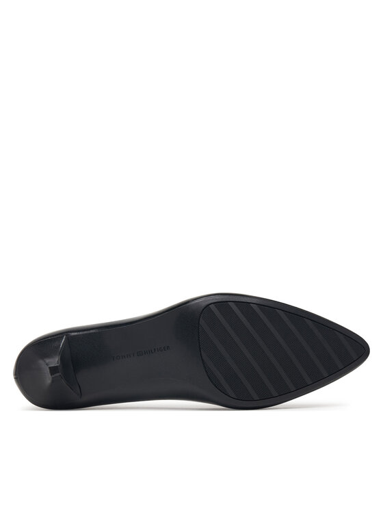 Tommy Hilfiger Lodičky Tommy Hilfiger Kitten Heel Court Leather Shoe FW0FW09526 Černá
