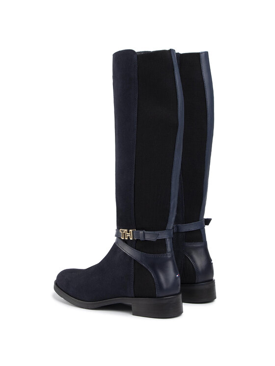 Tommy Hilfiger Stivali Tommy Hilfiger Hardware Mix Longboot FW0FW04282 Blu scuro