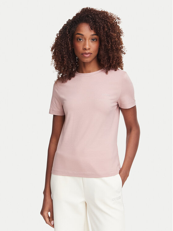 Guess Guess Póló V6RI07 J1314 Rózsaszín Regular Fit