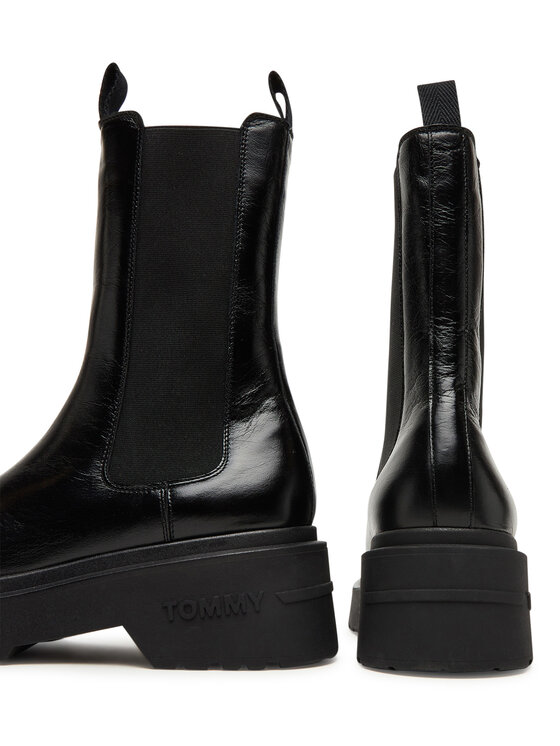 Tommy Jeans Jātnieku stila puszābaki Tommy Jeans Tjw Chunky Shiny EN0EN02888 Melns