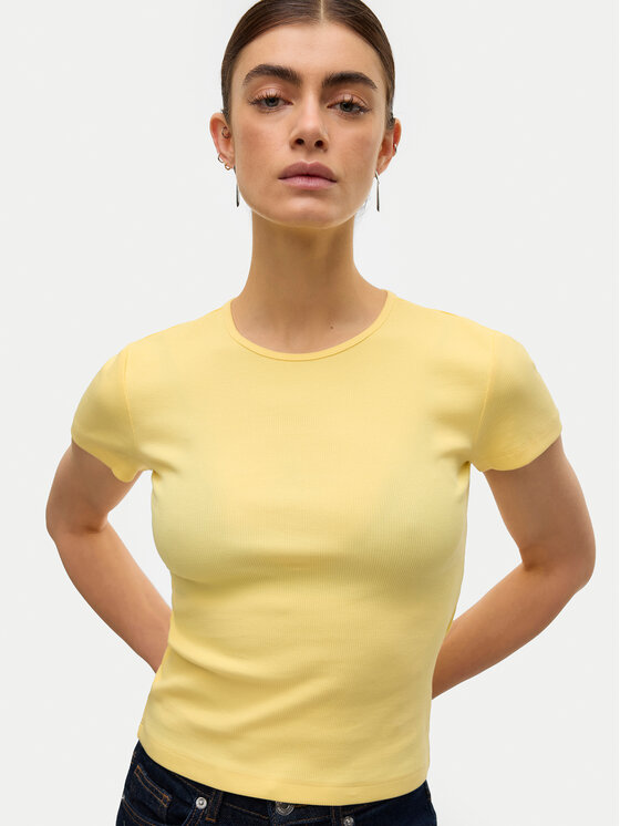 Vero Moda Vero Moda Camiseta Chloe 10306894 Amarillo claro Tight Fit