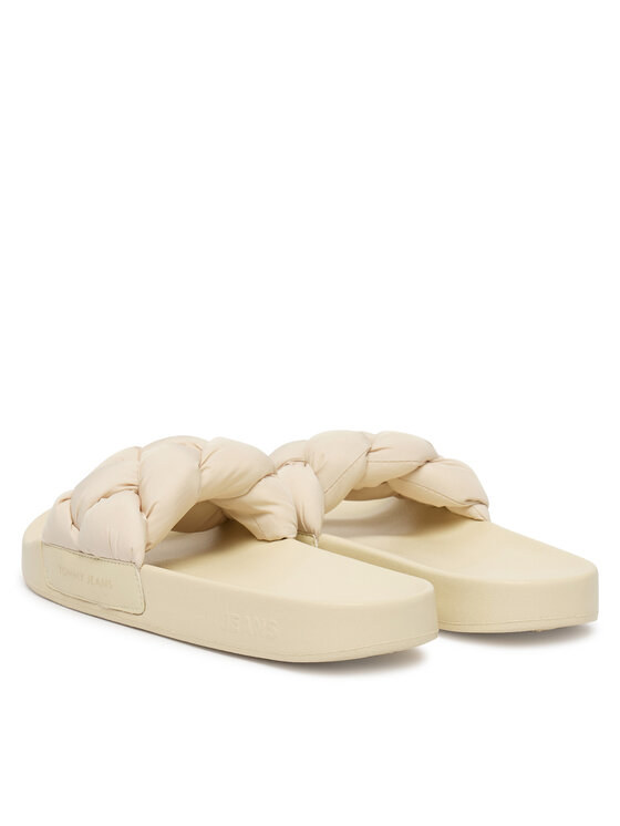 Tommy Jeans Şlapi Tommy Jeans Tjw Braided Slides EN0EN02975 Écru