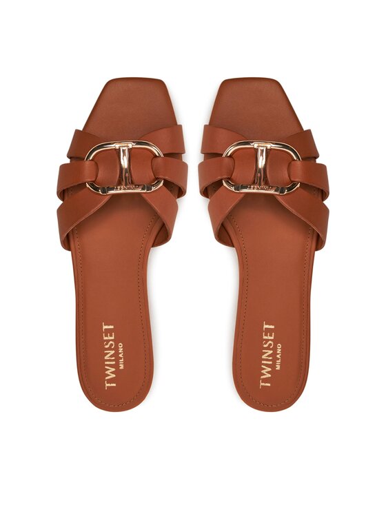 TWINSET Šľapky TWINSET 241TCT120 Hnedá