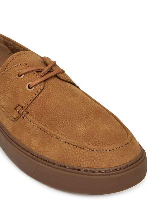 Calvin Klein Pusbačiai Calvin Klein Hybrid Lace Up Boat Nu HM0HM01892 Ruda