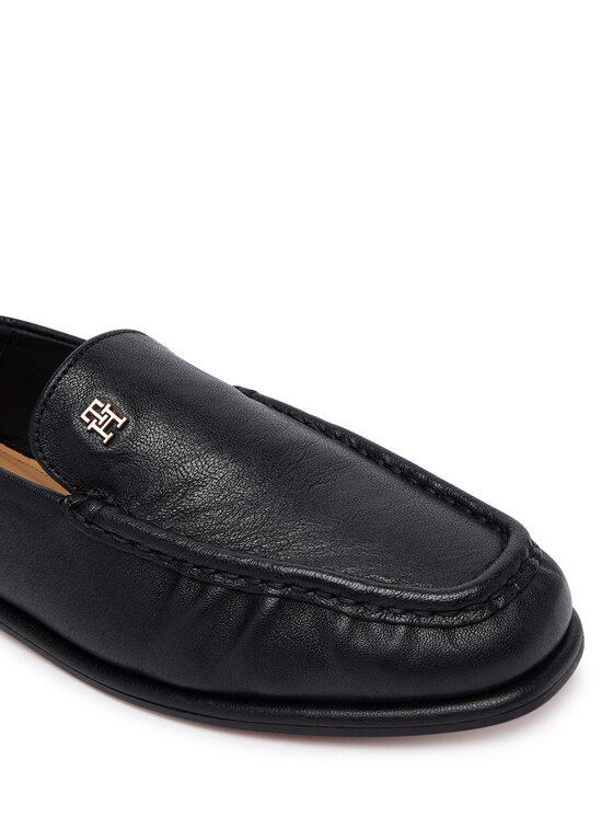 Tommy Hilfiger Лоуфъри Tommy Hilfiger Leather Ruched Toe Loafers FW0FW09250 Черен