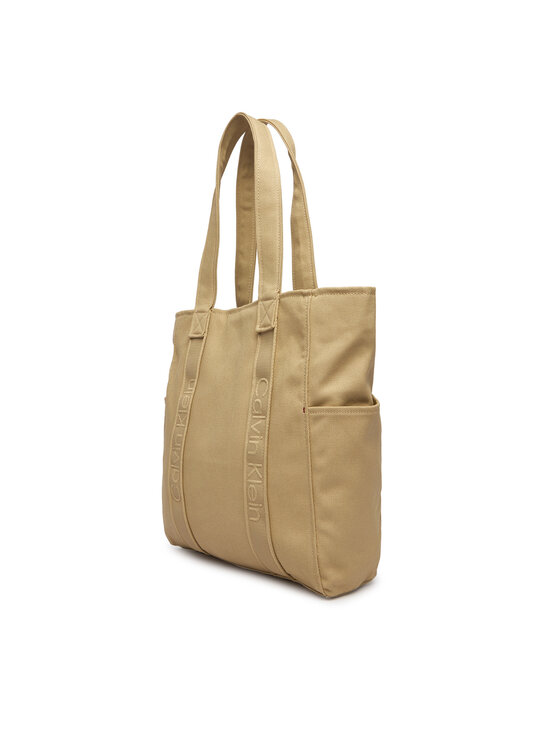 Calvin Klein Τσάντα Calvin Klein Webbing Strap Canvas Tote LV04F3463G Μπεζ
