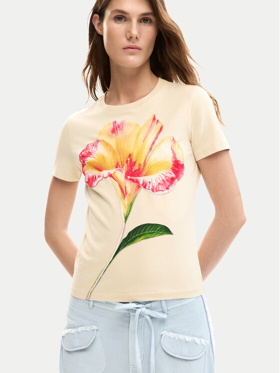 Desigual Desigual Футболка Estocolmo 26SWTK03 Бежевий Regular Fit