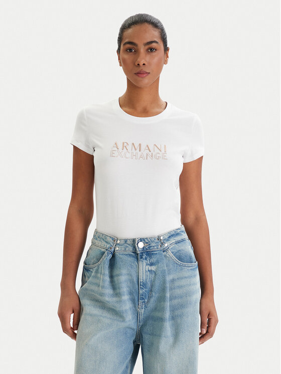 Armani Exchange Armani Exchange Camiseta XW001837 AF16294 U0002 Blanco Slim Fit