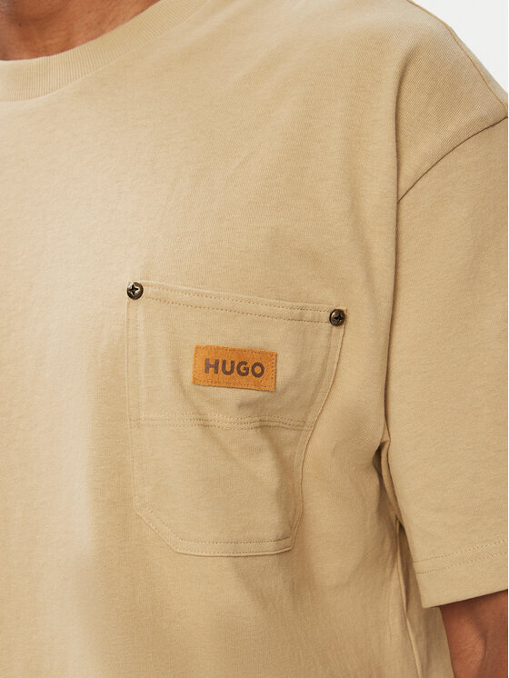 HUGO HUGO Camiseta Nevado 50564045 Beis Loose Fit