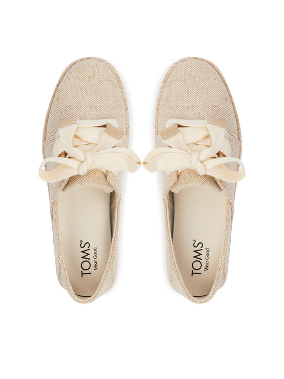 Toms Еспадрильї Toms Carolina Lace Up 10023062 Бежевий