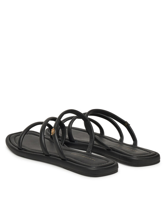 Tommy Hilfiger Papucs Tommy Hilfiger Strappy Leather Mule FW0FW08939 Fekete