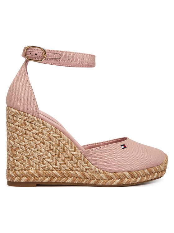 Tommy Hilfiger Espadryle Tommy Hilfiger Flag High Wedge Espad Closed Toe FW0FW09225 Różowy