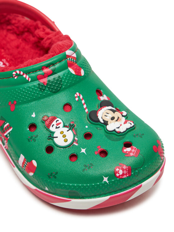 Crocs Шльопанці Crocs Classic Mickey Xmass Lined Clog K 210814 Зелений