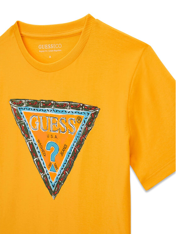 Guess Guess Футболка L6GI00 K8HM4 Жовтий Regular Fit