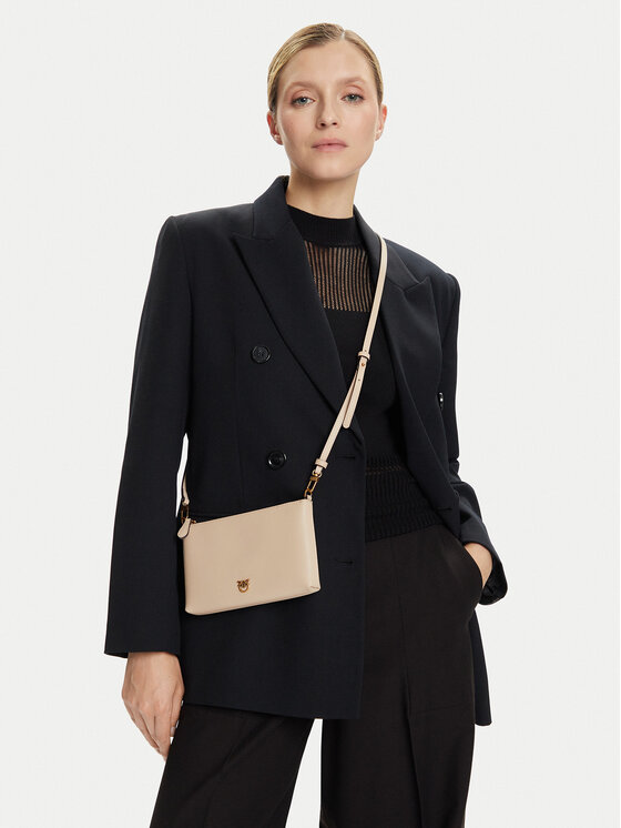 PINKO Torebka PINKO Flat Horizontal Mini AI 25-26 104277 A0F1 Beżowy