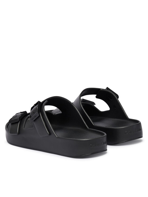 Calvin Klein Klapki Calvin Klein Ergon Eva Double Bar Sandal HM0HM02116 Czarny