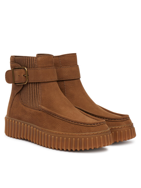 Clarks Botki Clarks Torhill Buckle 26327988 Brązowy