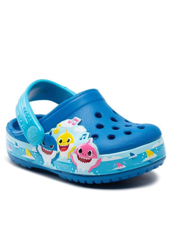 Crocs Šľapky Crocs Crocsflbaby Shark Band Clog T 207066 Modrá