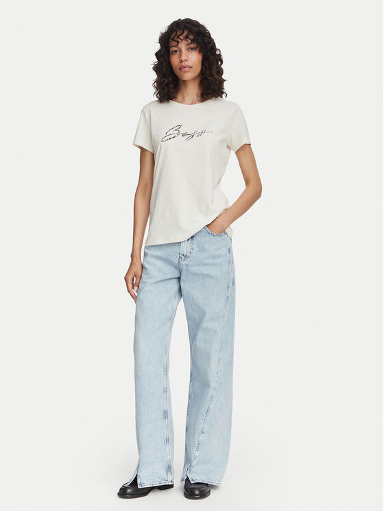 BOSS BOSS Футболка C_Elove_5 50566827 Кремовий Slim Fit