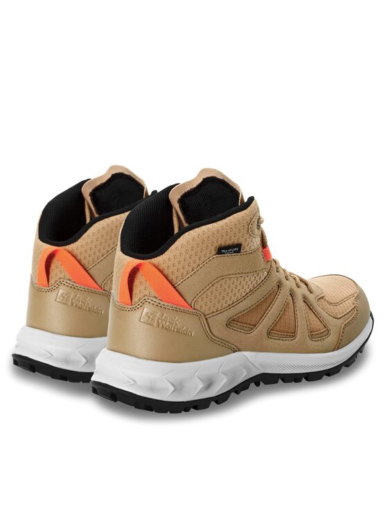Jack Wolfskin Trekingová obuv Jack Wolfskin Woodland 2 Texapore Mid W 4051331 Béžová
