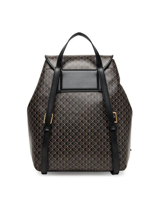 Calvin Klein Mugursoma Calvin Klein Emblem Aop Flap Backpack LV04F3271G Melns