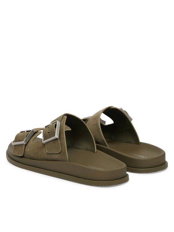 Calvin Klein Chanclas Calvin Klein City Sandal Buckle Suede HW0HW03130 Verde