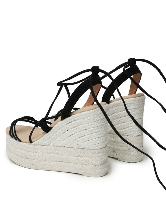 Manebi Еспадрильї Manebi Lace-Up Wedge Espadrilles L 8.6 WA Чорний