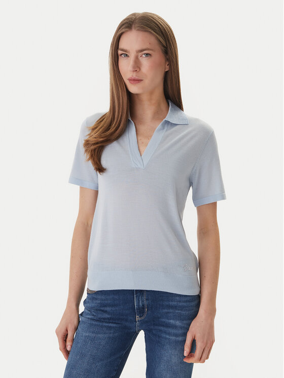 Guess Guess Поло W6GR03 Z0583 Світло-синій Regular Fit