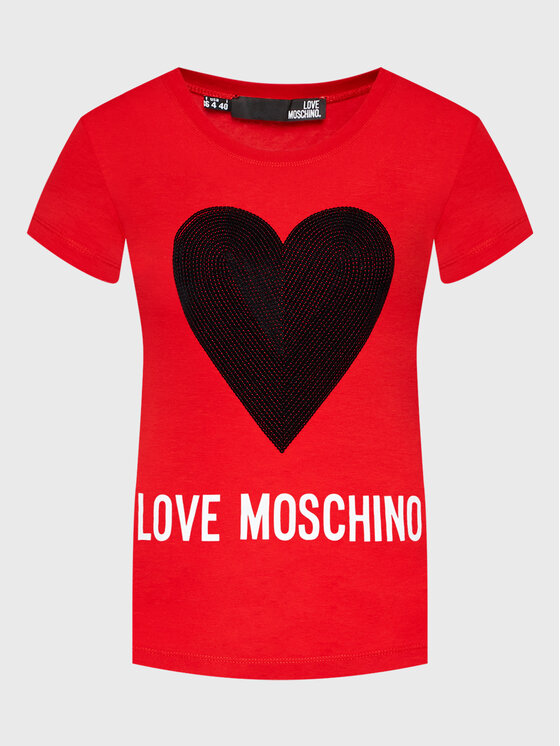 LOVE MOSCHINO LOVE MOSCHINO Футболка W4H1932E 1951 Червоний Slim Fit