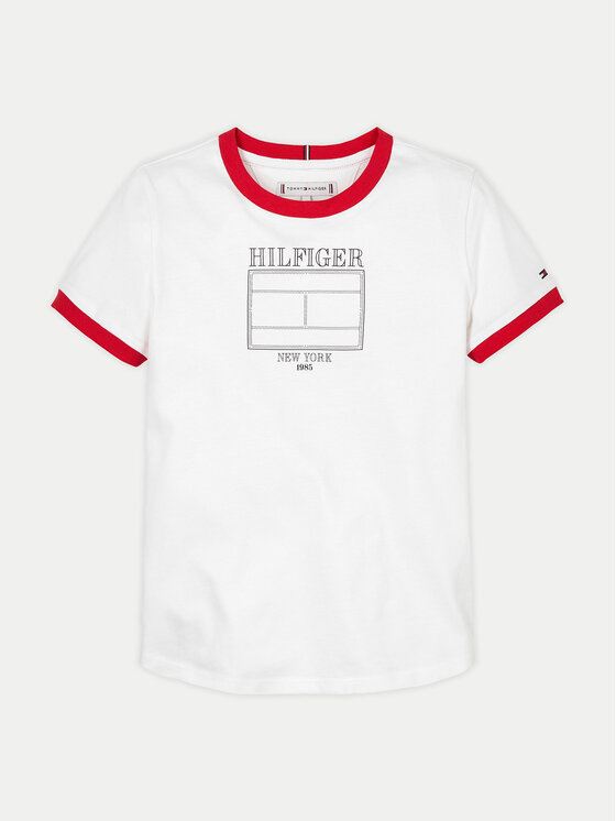 Tommy Hilfiger Tommy Hilfiger Marškinėliai KG0KG08528 S Balta Regular Fit