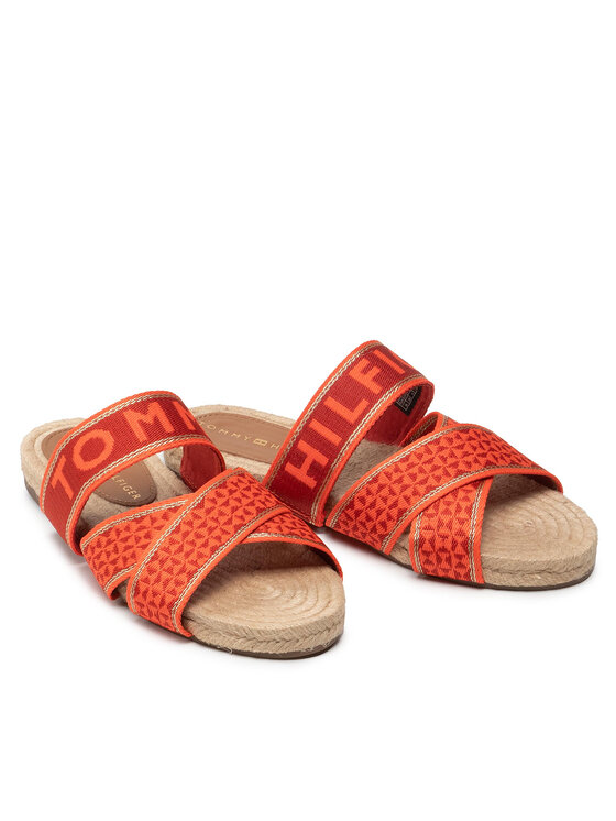 Tommy Hilfiger Εσπαντρίγιες Tommy Hilfiger Webbing Flat Espadrille FW0FW06307 Πορτοκαλί