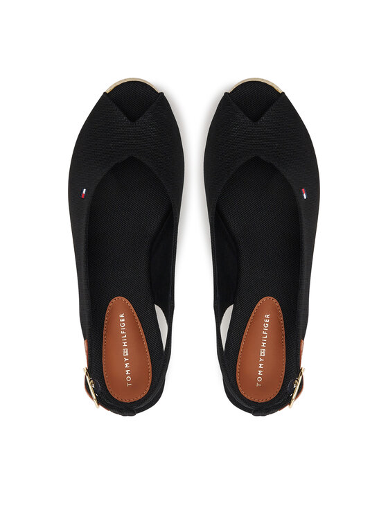 Tommy Hilfiger Espadrilles Tommy Hilfiger Flag Mid Wedge Espad Slingback FW0FW08595 Melns