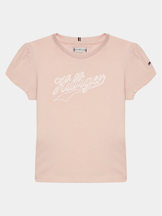 Tommy Hilfiger Tommy Hilfiger Majica Hilfiger Script Tee S/S KG0KG07714 Roza Regular Fit