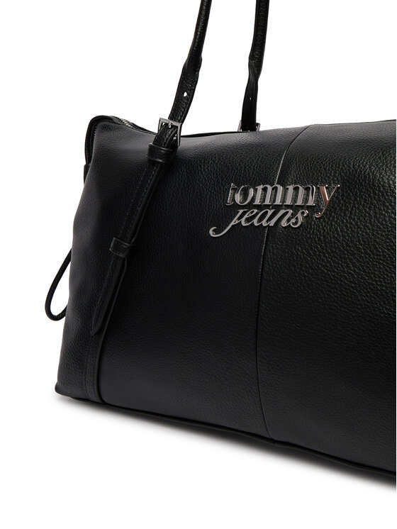 Tommy Jeans Torebka Tommy Jeans Pebble Grain Metal Logo Tote Bag AW0AW18472 Czarny