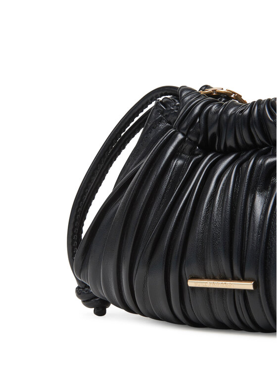 Calvin Klein Kabelka Calvin Klein Drawstring Plisse Conv Mini Cb P LV04F3077G Čierna