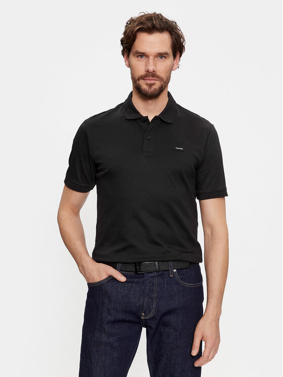 Calvin Klein Calvin Klein Polo Smooth Cotton Slim Polo K10K111657 Crna Regular Fit