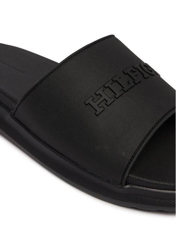 Tommy Hilfiger Iešļūcenes Tommy Hilfiger Dual Density Hilfiger Pool Slide FM0FM05797 Melns